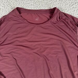 Youngla Shirt Mens Large Maroon Performance Long‎ Sleeve Lightweight Thumbhole